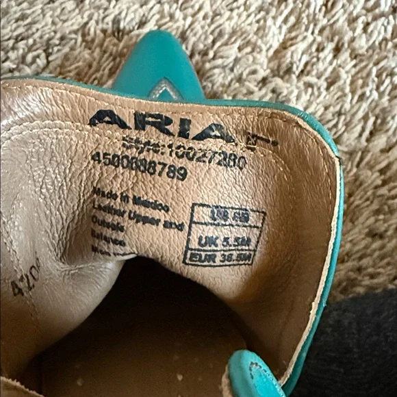 Ariat Teal Western Ankle Boots with Embroidery - Picture 2 of 7